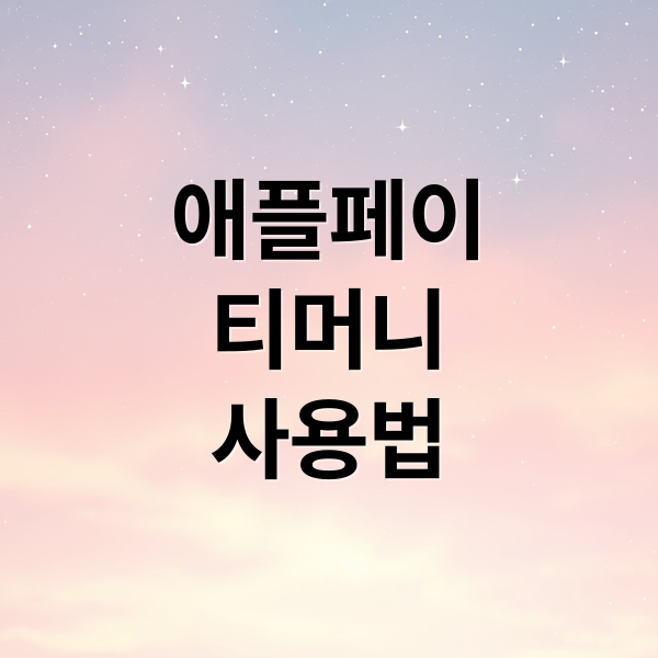 애플페이
티머니
사용법 (애플페이 아이폰 티머니 연동)