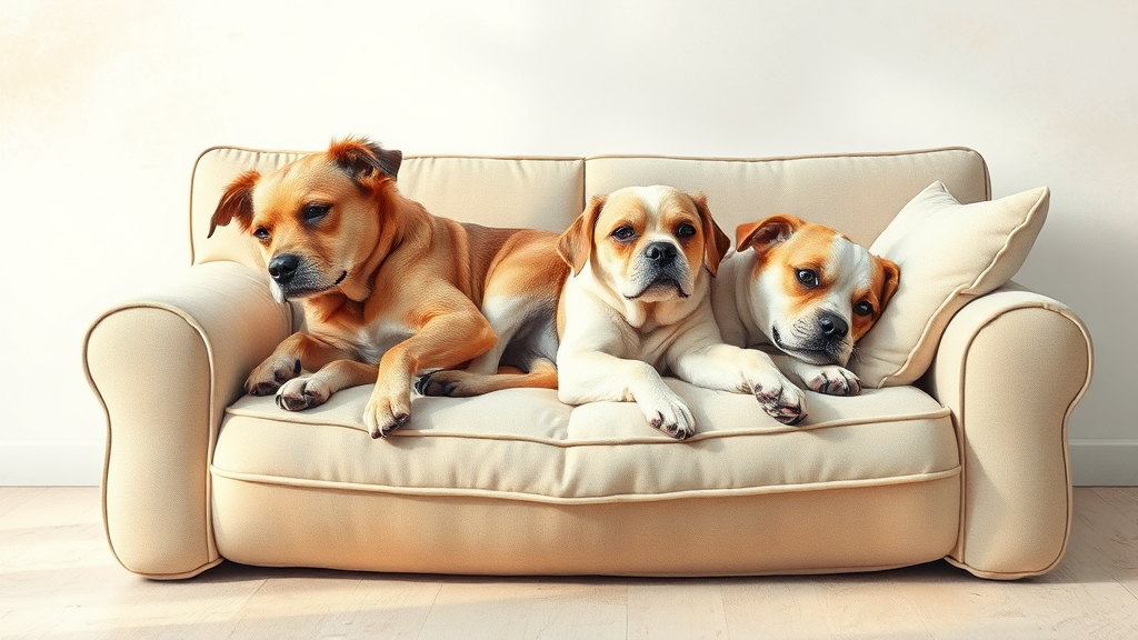 소파 이용 시 반려견 관절 부담, 왜 걱정해야 할까요? (watercolor 스타일)