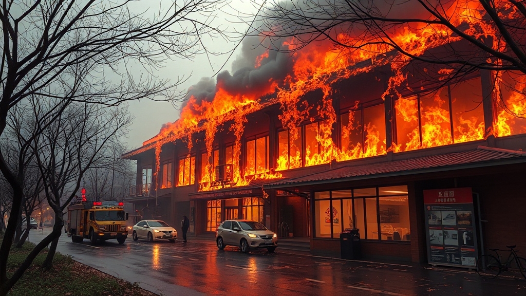 국가정보자원관리원 화재: 발생과 피해 (realistic 스타일)