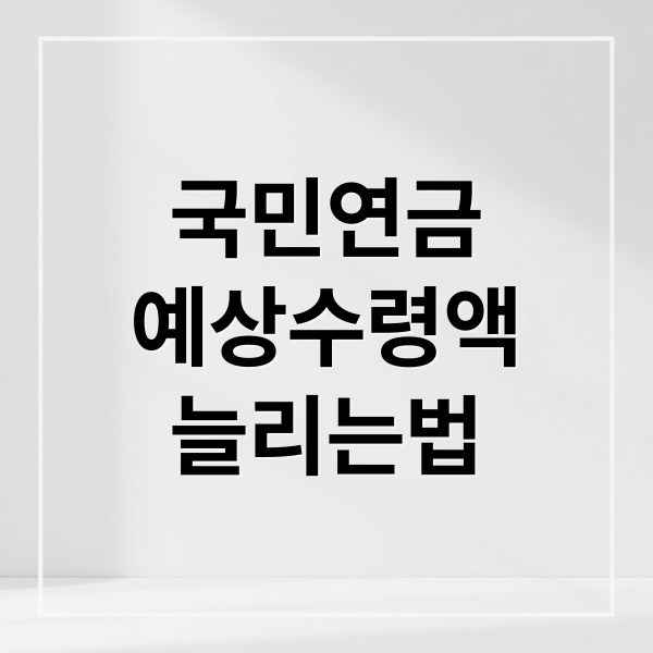 국민연금
예상수령액
늘리는법 (국민연금 예상수령액 조회)