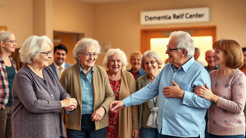 치매안심센터 안내 (realistic 스타일)