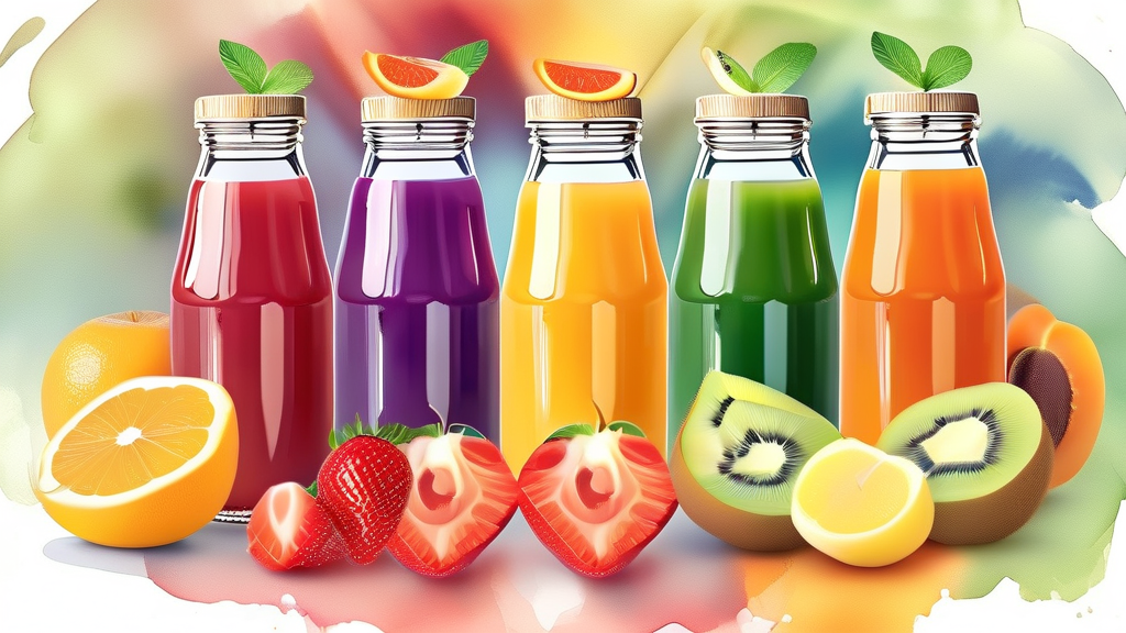 체중 감량과 건강을 위한 해독 주스 활용법 (watercolor 스타일)