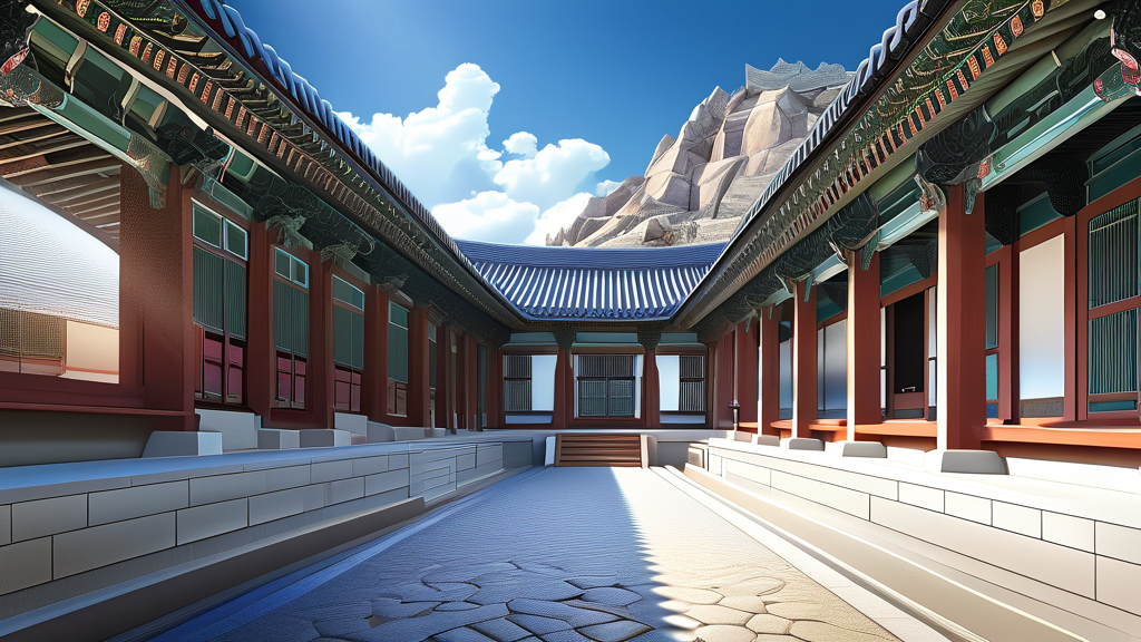 역사와 문화가 살아 숨 쉬는 청주 명소 (realistic 스타일)