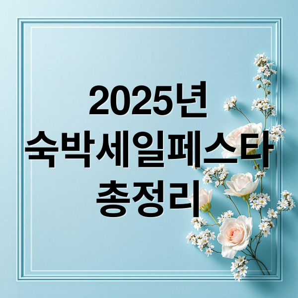 2025년
숙박세일페스타
총정리 (숙박세일페스타)