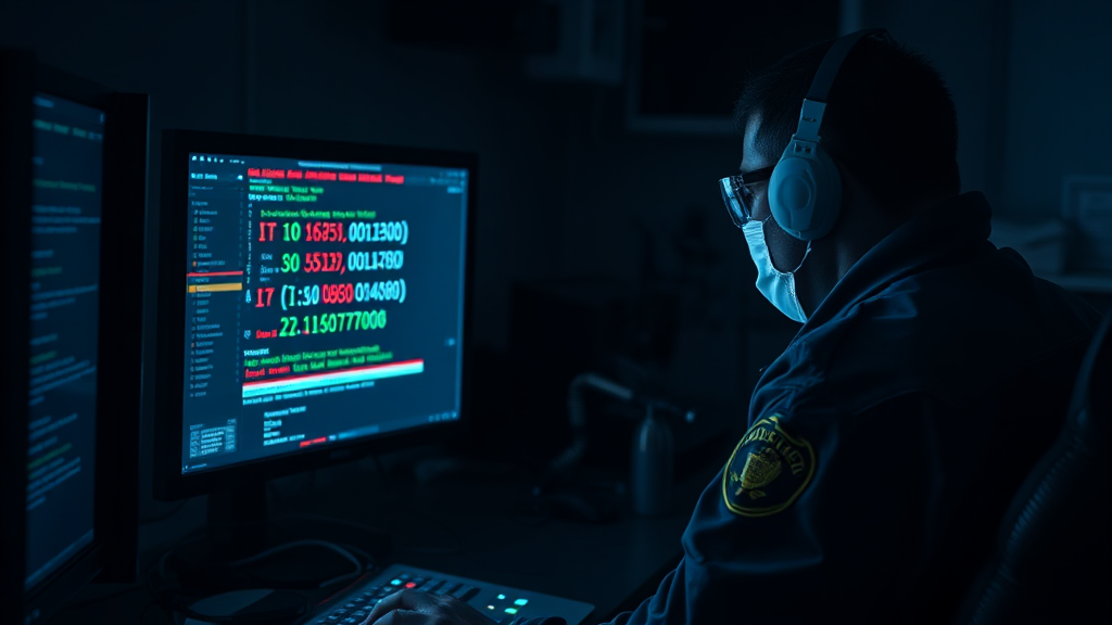 협박범 추적 및 검거 현황 (realistic 스타일)