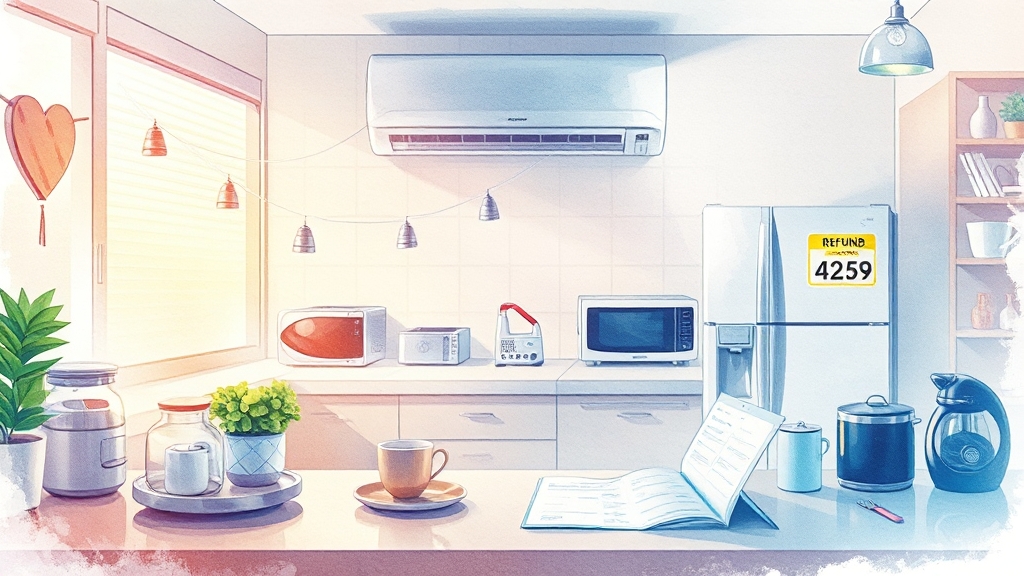 에어컨 환급 사업 개요 (watercolor 스타일)