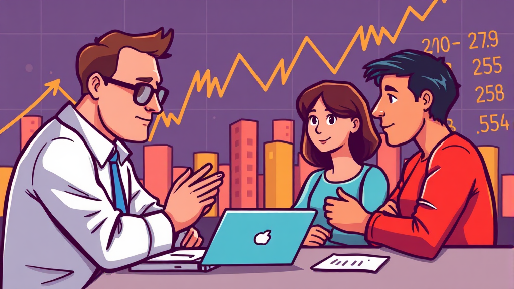 증권 시세, 무엇을 의미할까요? (cartoon 스타일)