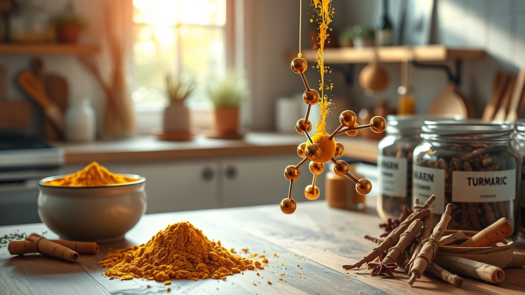 강황 vs 커큐민: 차이점과 활용법 (realistic 스타일)