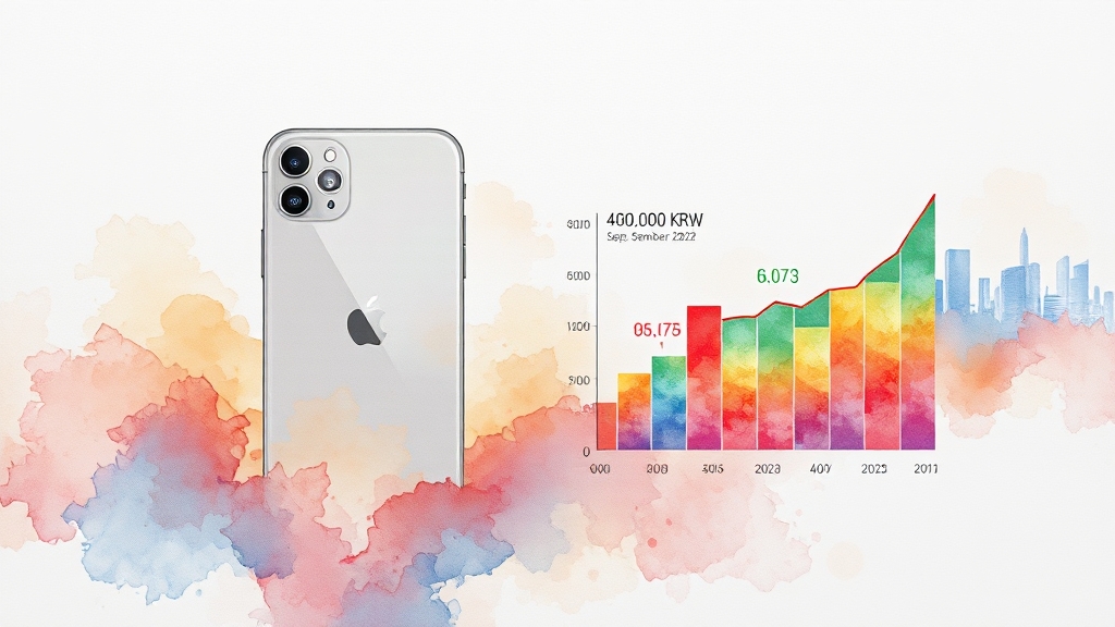 아이폰17 시장 전망 및 통신사 지원금 (watercolor 스타일)