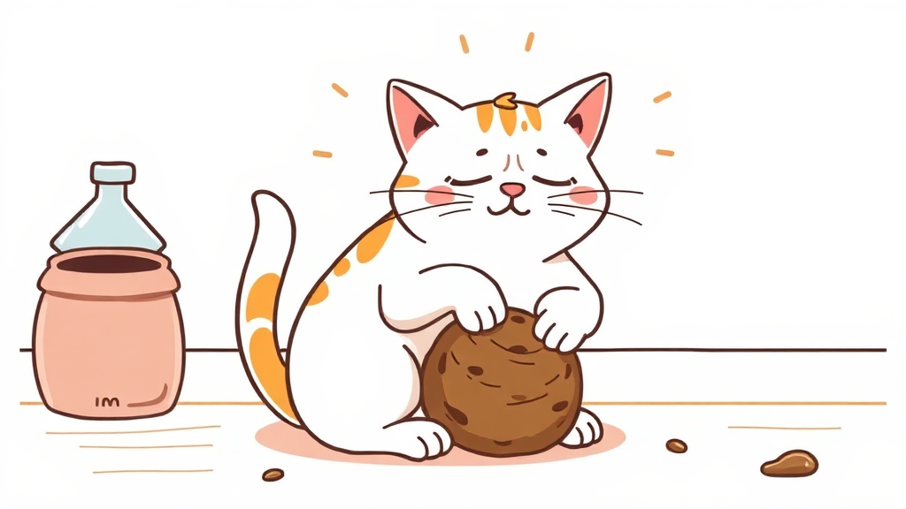 고양이 변비, 무엇이 문제일까요? (illustration 스타일)