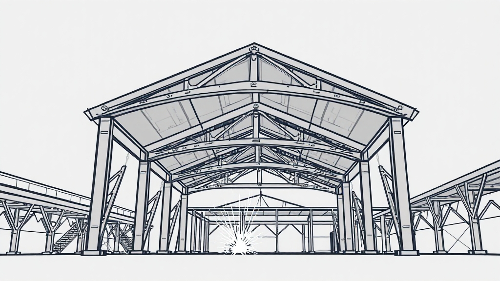 H빔 시공, 안전이 최우선! (illustration 스타일)