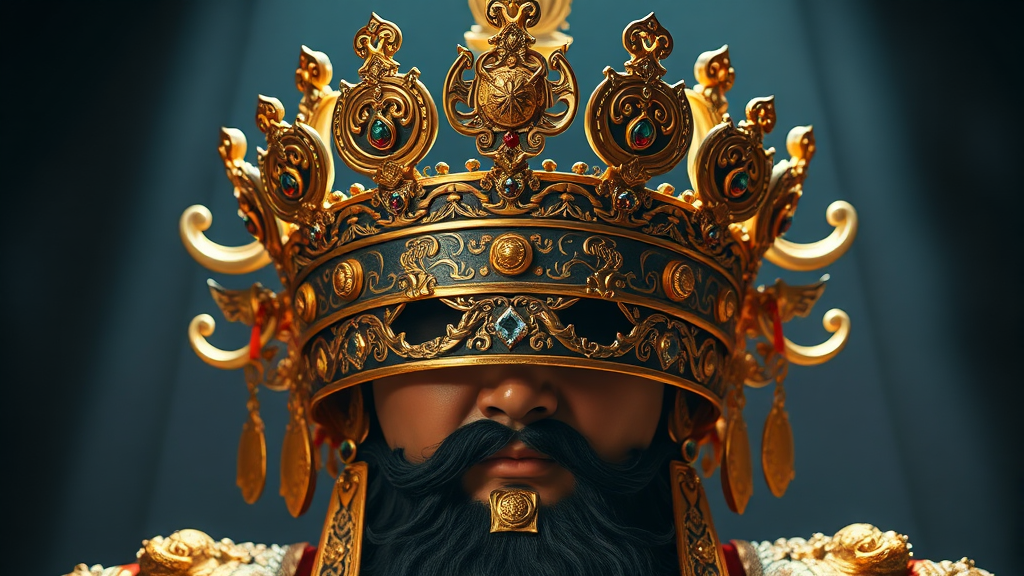 금관 제작 기술과 사용된 재료 탐구 (realistic 스타일)