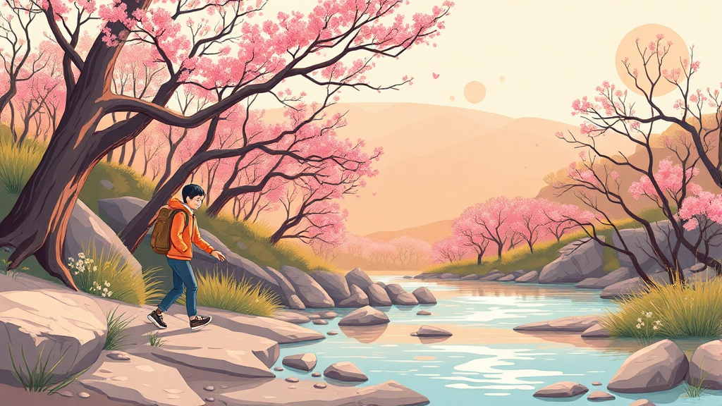 강원도 여행 팁: 지원금, 교통, 준비물 (illustration 스타일)