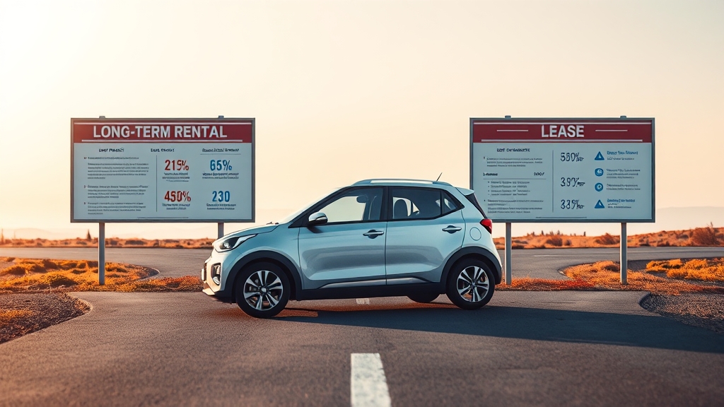 장기렌트 vs 리스, 어떤 게 유리할까? (realistic 스타일)