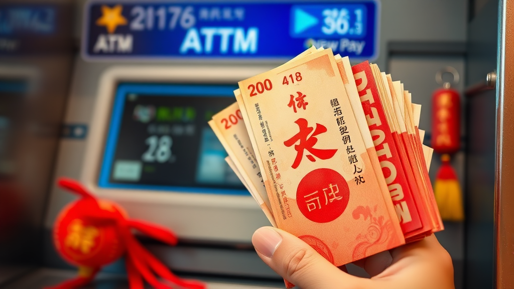 은행 방문 없이 세뱃돈 준비 (realistic 스타일)