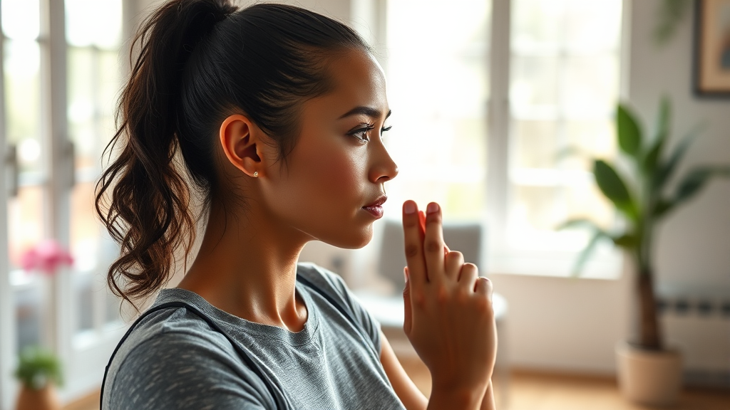 AI 홈트 주의사항 (realistic 스타일)