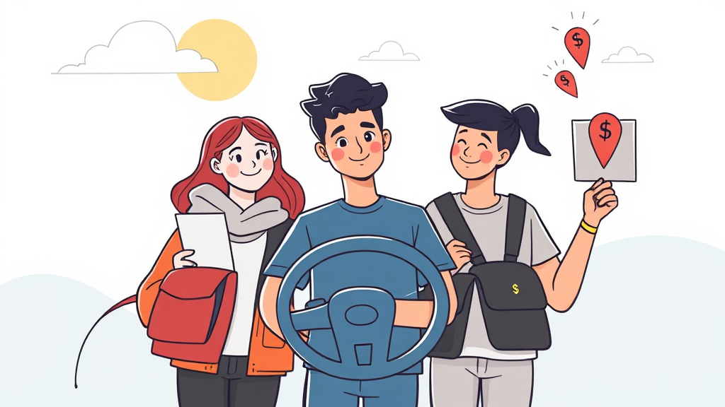 지역별 2026년 운전면허 지원금 혜택 비교 (illustration 스타일)