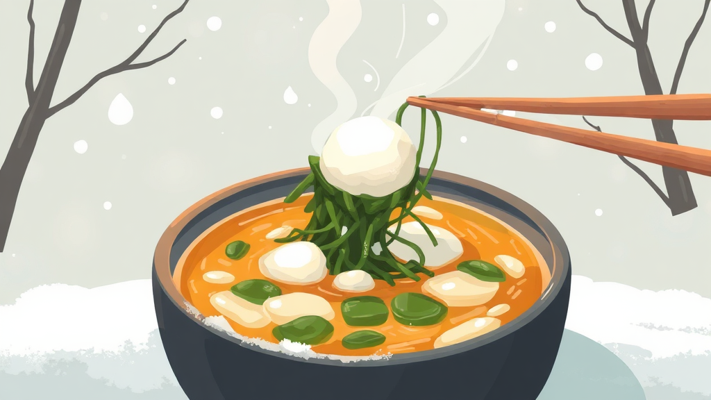 매생이국 끓일 때 주의사항 & Q&A (illustration 스타일)