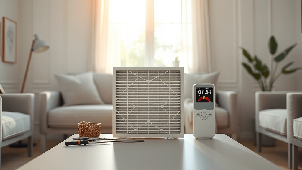 필터 교체 시기 및 관리법 (realistic 스타일)