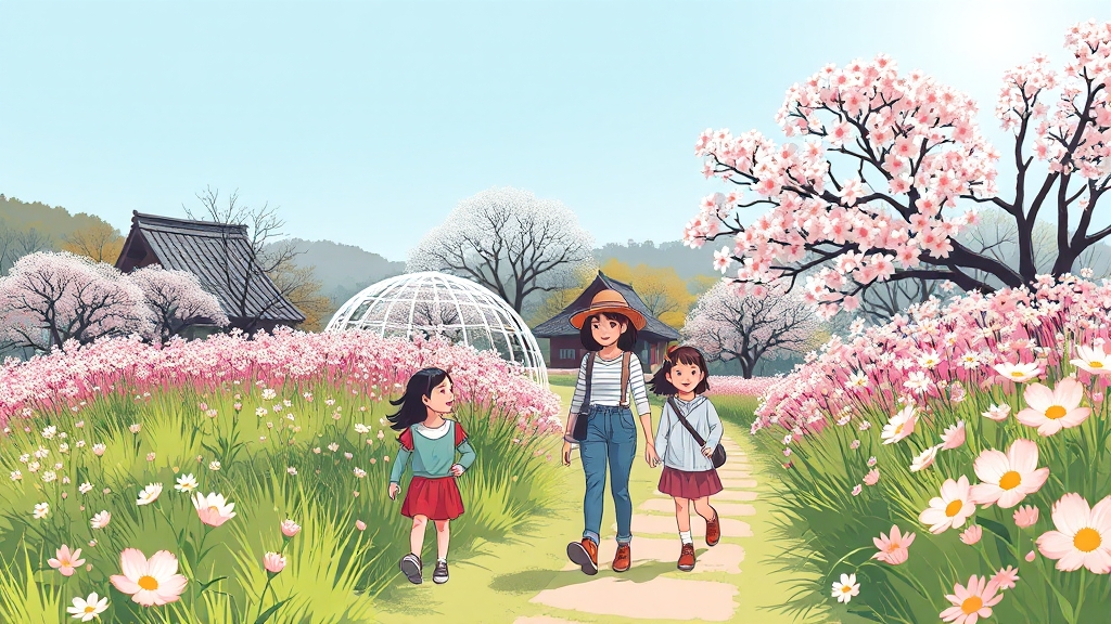 관람 정보: 위치, 시간, 요금 (illustration 스타일)