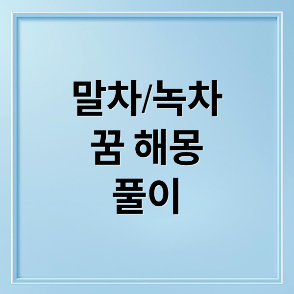 말차/녹차
꿈 해몽
풀이 (말차 녹차 꿈해몽)