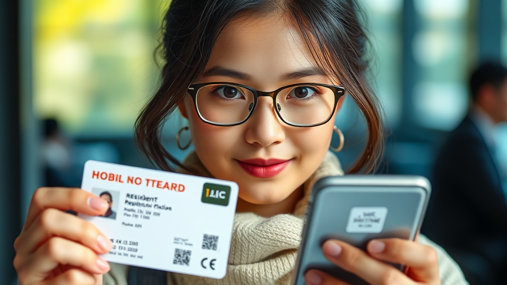 IC 주민등록증 모바일 등록 (realistic 스타일)
