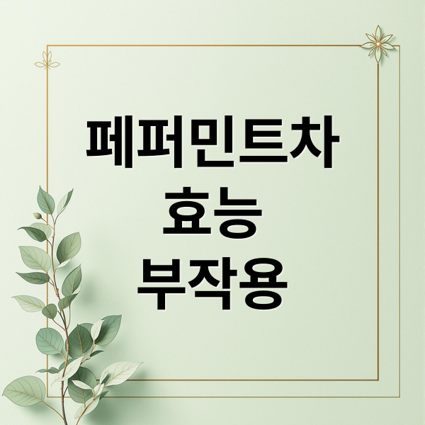 페퍼민트차
효능
부작용 (페퍼민트차 효능 부작용)