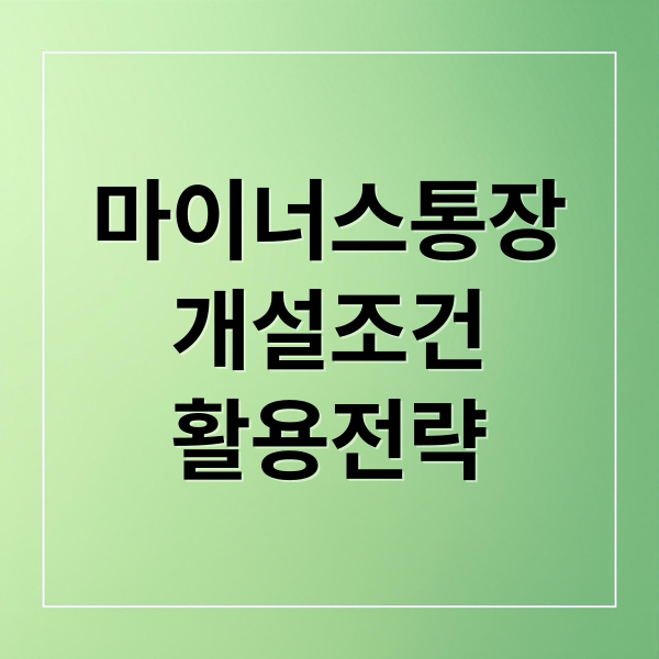 마이너스통장
개설조건
활용전략 (마이너스통장 개설 조건)