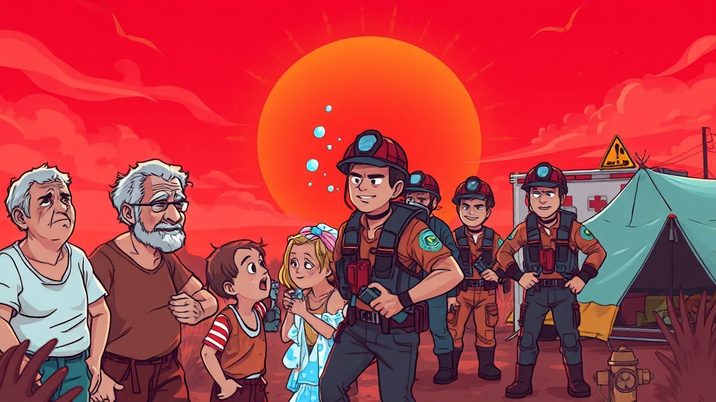 폭염 속 온열질환, 누가 더 위험할까? (cartoon 스타일)