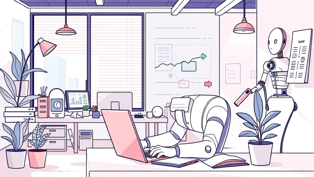 생산성 향상을 위한 AI 활용 전략 (illustration 스타일)