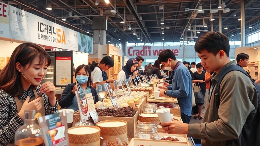 커피 시음 및 부스 정보 (realistic 스타일)