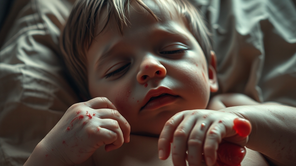 수족구 증상 변화 과정 (realistic 스타일)