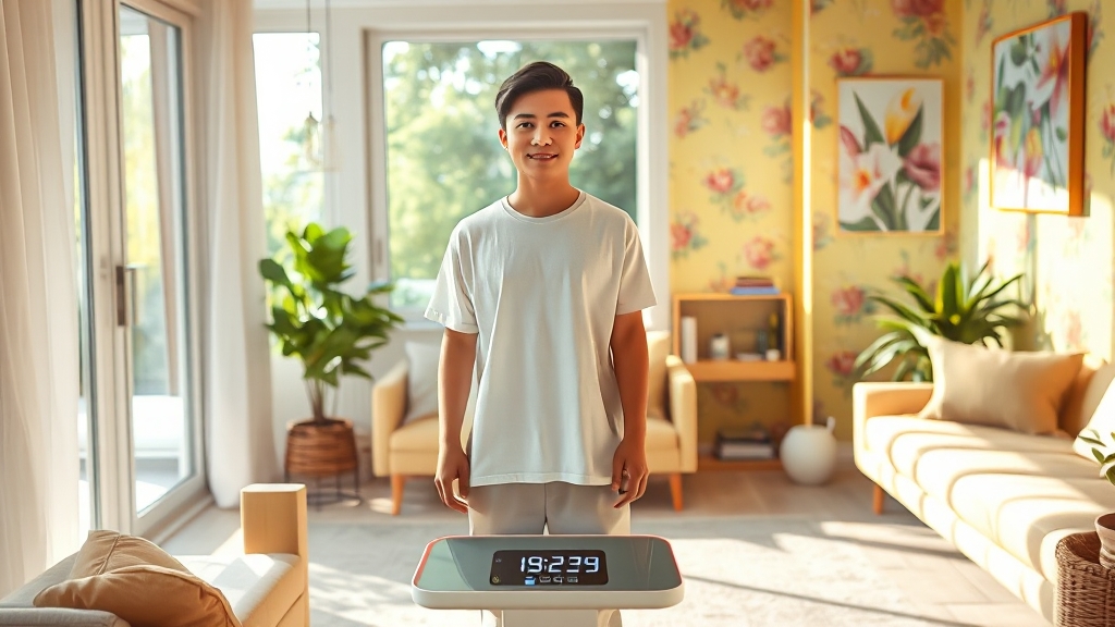 BMI 정상 범위와 비만도 기준 (realistic 스타일)