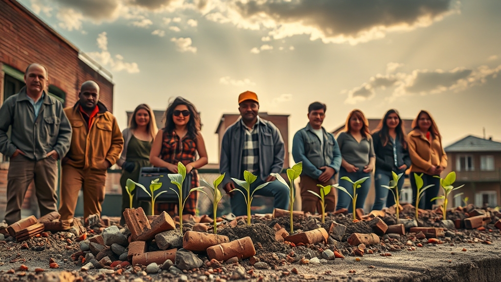 폐업 지원: 철거비 및 재기 (realistic 스타일)