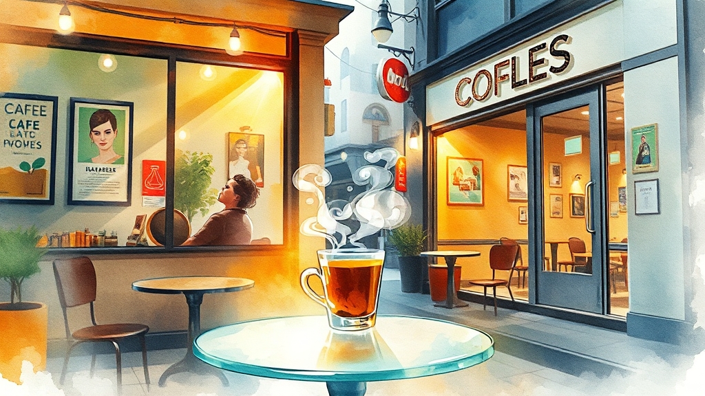 개인 카페 vs 프랜차이즈, 선택은? (watercolor 스타일)