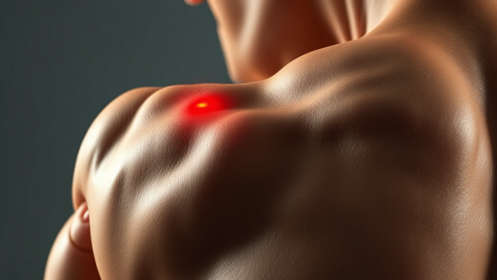 견갑상신경 포착 증후군 증상 (realistic 스타일)