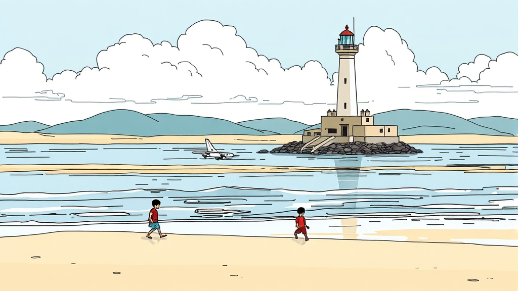 톱머리해수욕장, 어디? (illustration 스타일)