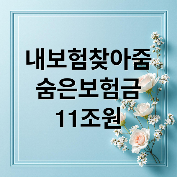 내보험찾아줌
숨은보험금
11조원 (내보험찾아줌 누리집)