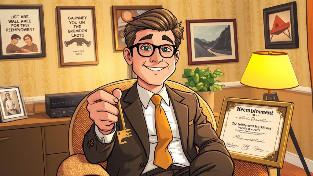 재취업 성공 전략, 이것만 기억하세요! (cartoon 스타일)