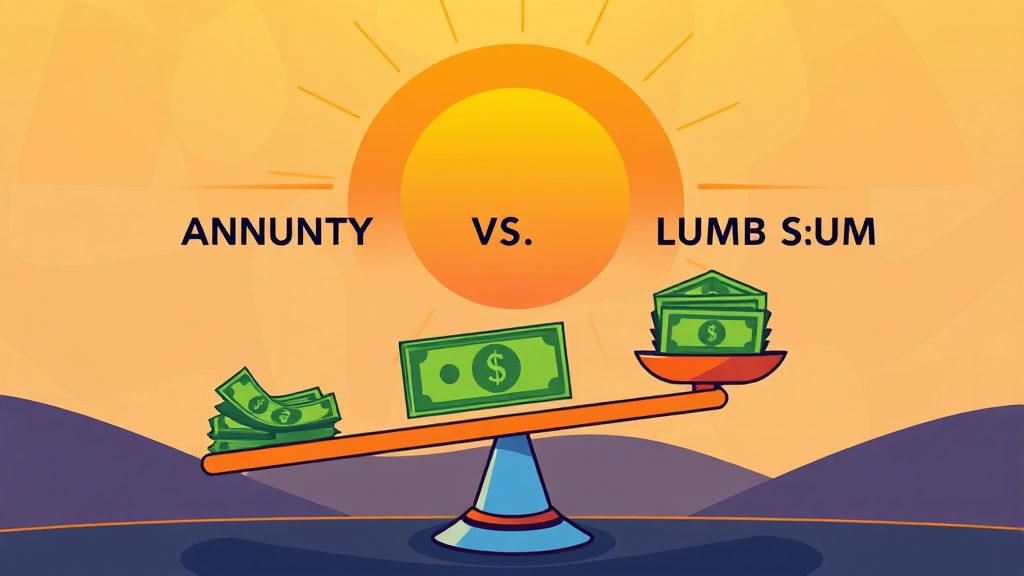 일시금 vs 연금, 뭐가 좋을까? (cartoon 스타일)