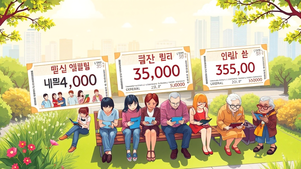 바우처 종류별 혜택 (cartoon 스타일)