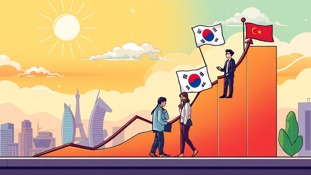 환율 안정, 투자 심리 개선 (cartoon 스타일)