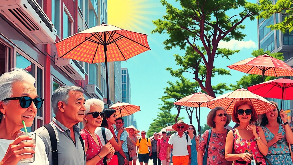 폭염 속 건강 관리, 이렇게! (popart 스타일)