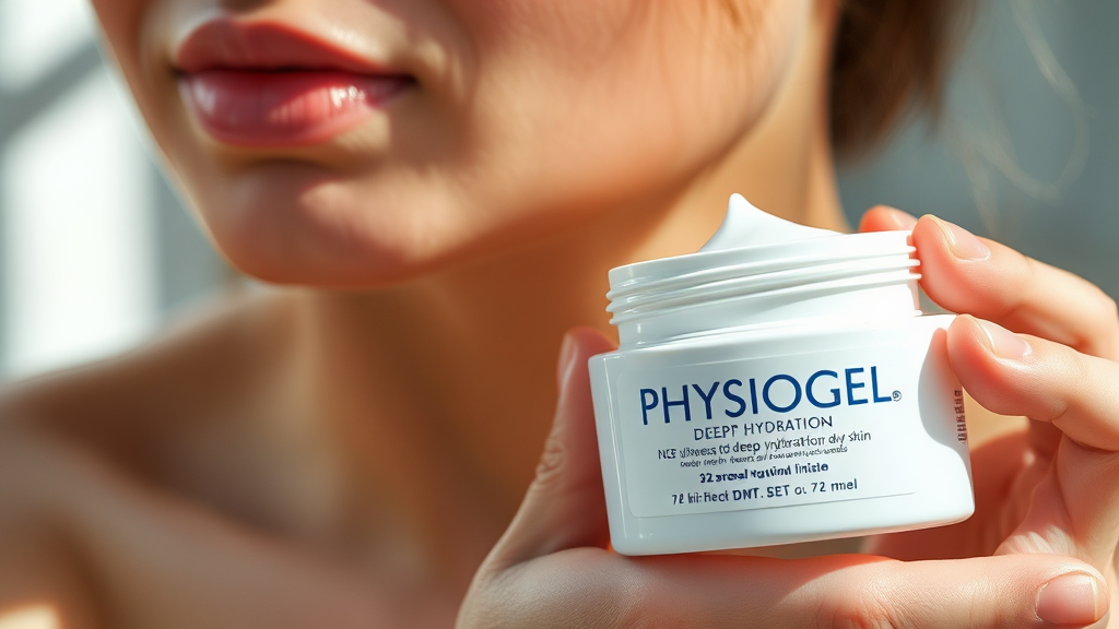 피지오겔 DMT 페이셜 크림의 놀라운 수분 공급 효과 (realistic 스타일)