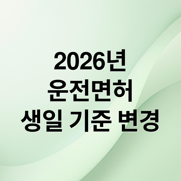 2026년
운전면허
생일 기준 변경 (2026 운전면허 갱신 적성검사)