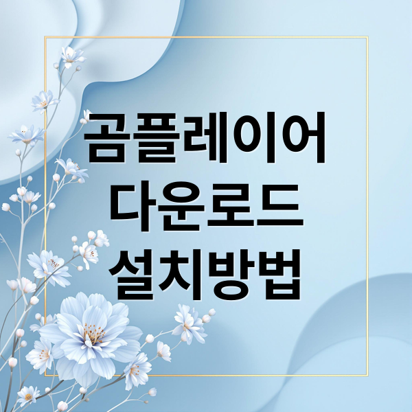 곰플레이어
다운로드
설치방법 (곰플레이어 다운로드 설치)