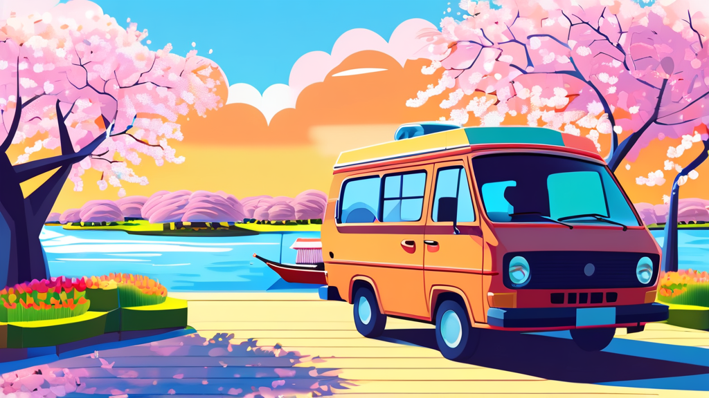 벚꽃 시즌, 특별한 경험을 더하는 방법 (cartoon 스타일)