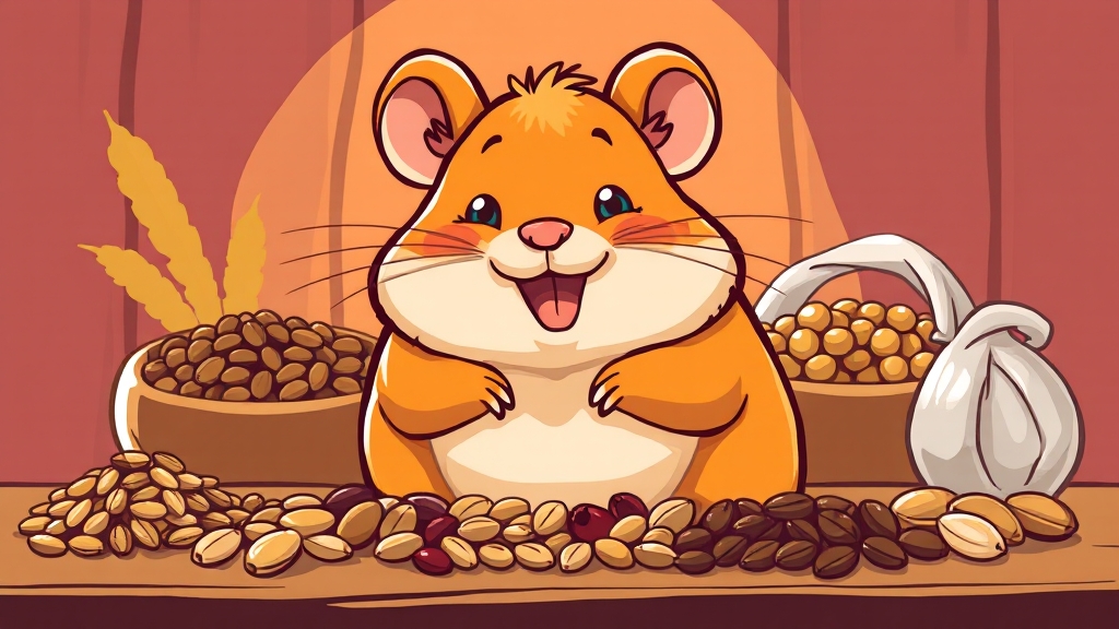 햄스터 사료 및 먹이 정보 (cartoon 스타일)