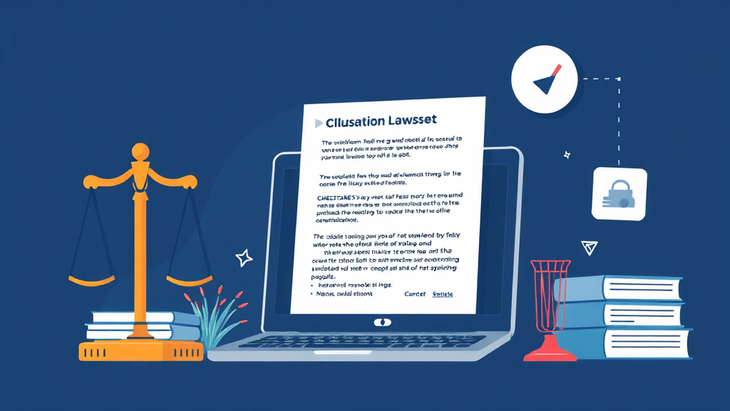 소송 신청 절차 및 서류 (illustration 스타일)