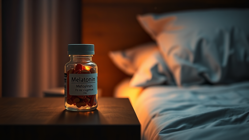 식물성 멜라토닌 복용량 (realistic 스타일)
